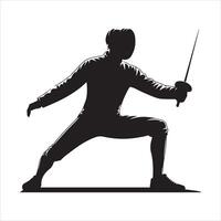 Fencer in Stance file illustration vector