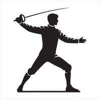 WeFencer in Stance silhouette art illustration vector
