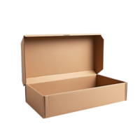 A cardboard box with an open lid png