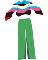 spring clothes green pants and sweater png