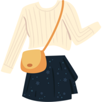 spring clothes warm sweater and skirt png