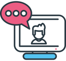 hybrid work conference by computer png