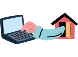 hybrid work between office and home png