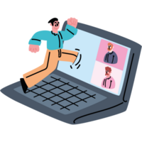 hybrid work from home or work in office png
