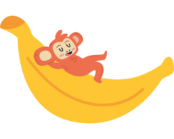 cute monkey on banana png