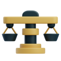 3D Justice Balance Scale Icon for Legal Representation png