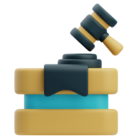 3D Judge Gavel And Block Icon png