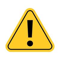 Triangular warning sign in yellow colour. Warning, precaution, attention, alert icon. Warning sign. Exclamation mark. vector