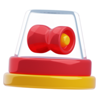 3D Firefighter Emergency Red Siren Light png