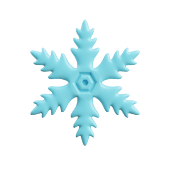 3d gelo azul floco de neve inverno decoração png