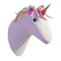 3D Fantasy Rainbow Unicorn Head Model png