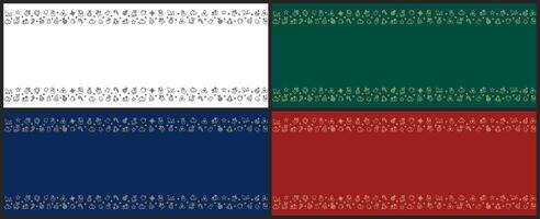 Christmas web header banner set. Horizontal background with festive icon ornaments frame. vector