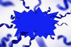 Blue flash frame with ribbons on white background. 3d illustration vector