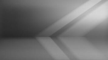 Empty stage with grey wall and sun beam. 3d vector