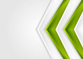Green and grey contrast tech arrows background vector