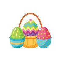A drawing bucket of Easter eggs vector