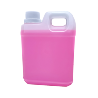 A clear plastic container with pink liquid, a handle, and a white cap png