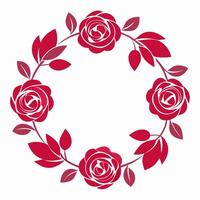Red roses in a circle on a white background vector