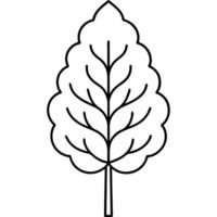 A leaf outline on a white background vector