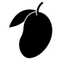 A black and white silhouette of a mango vector