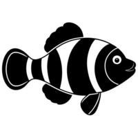 Black and white striped fish on a white background vector