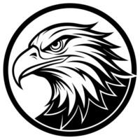 An eagle head in a circle with a black background vector