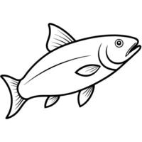 A fish coloring page for kids vector