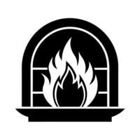 Fireplace icon illustration vector