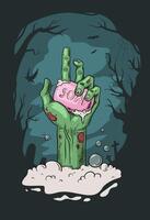 Zombie washing hands with soap for prevention sickness or flu. Halloween celebration during coronavirus outbreak in the world vector