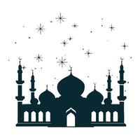 A mosque image in black and white with a black and white backdrop vector