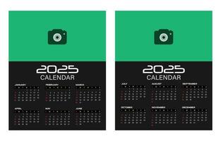 2025 New year full page calendar design vector