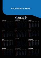 2025 New year full page corporate calendar design vector