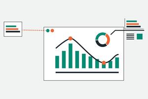 Data analitycs search and SEO graphic icons vector