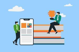 Online learning, choice of courses, exam preparation, home schooling. Education, training courses and tutorials vector