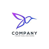 Abstract hummingbird logo design vector