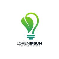 Abstract green bulb logo design vector