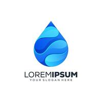 Abstract blue water drop logo design vector