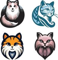 4 Different Type of Cats Logo Collections Series 1 vector