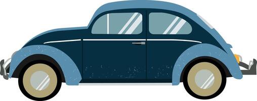 Retro car, illustration, retro car with rough texture, vintage vector
