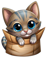 Charming Kitten Playfully Peeking from Bag png