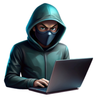 Dark and Mysterious Hacker with Mask png