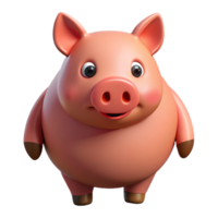 A cartoon pig standing on a black background png