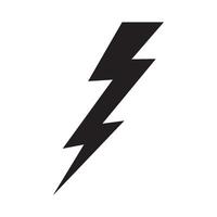 A black and white lightning bolt icon on a white background vector