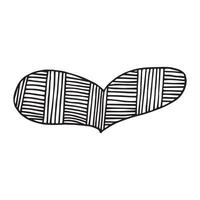 Thick Geometric Heart Icon Decorated with Horizontal and Vertical Hatched Lines. Abstract Doodle Love Icon. Black Hand-Drawn Contour Isolated on a White Background. vector