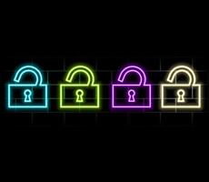 open lock neon icon. Elements of web set. Simple icon for websites, web design, mobile app, info vector