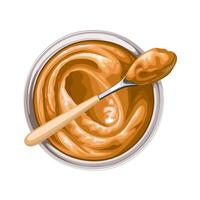 Apple butter illustration, top view, isolated on white background. vector