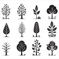 Set of trees minimalist vector