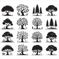 Set of trees icons vector