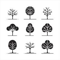 Tree icons set vector
