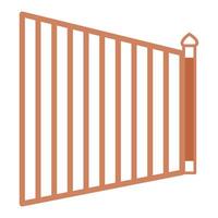 Wooden fence with a gate on it vector